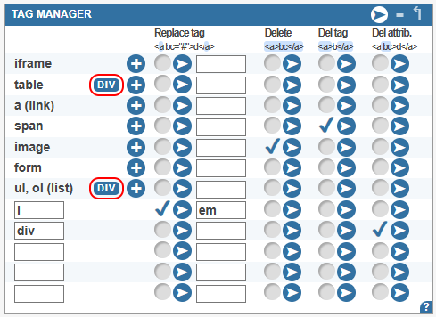 Table and List to DIV Converter